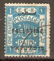 Palestine 1921 1p Bright turquoise-blue. SG65.